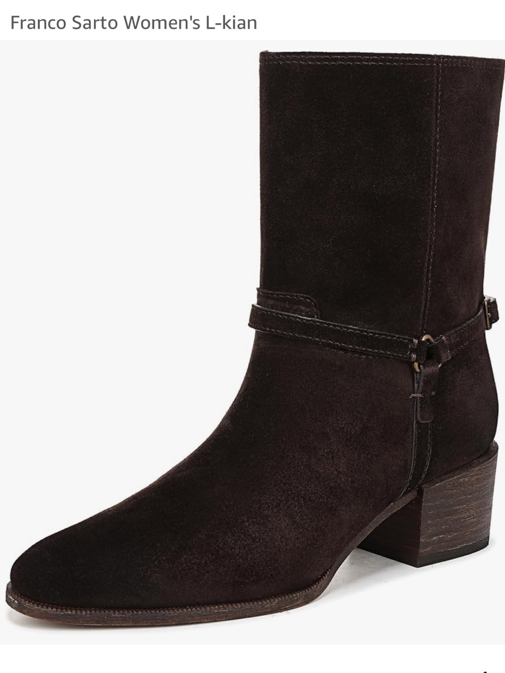 BNIB Franco Sarto L-Kian Ankle Boot - Umber Brown Suede , Sz 9.5